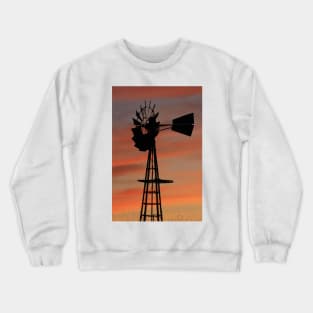 Kansas colorful Sunset with a Windmill silhouette Crewneck Sweatshirt